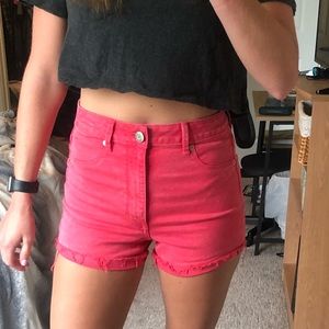 Red American Eagle jean shorts